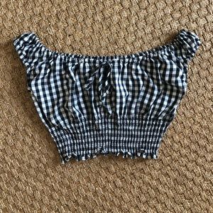 checkered crop top